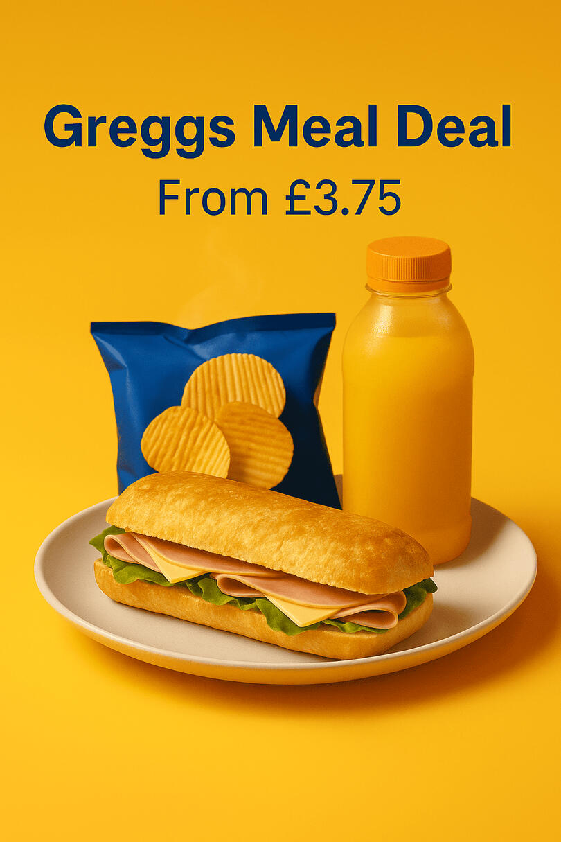 Greggs Meal Deal UK sandwich, drink and snack combo prices